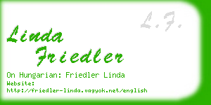 linda friedler business card
